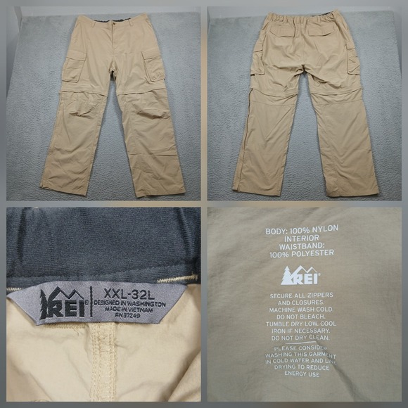 REI Other - REI Convertible Cargo Pants Men's XXL 32L Tan Nylon Hiking Outdoor